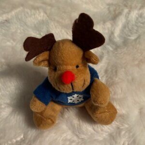 2/$25 Oriental Trading Company Christmas Rudolph Teddy Plush with Sweater 2016